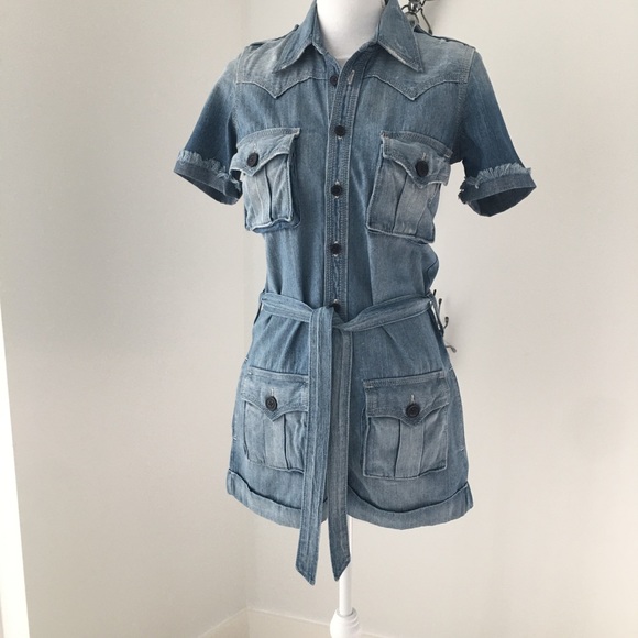 $211 True Religion Joslyn Denim Jumper Size XS - Picture 1 of 11